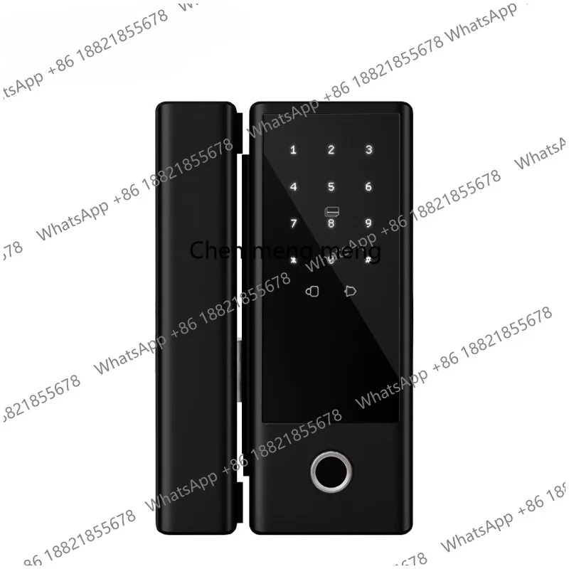 

Tempered glass door fingerprint lock No opening pavement office double opening password lock Smart