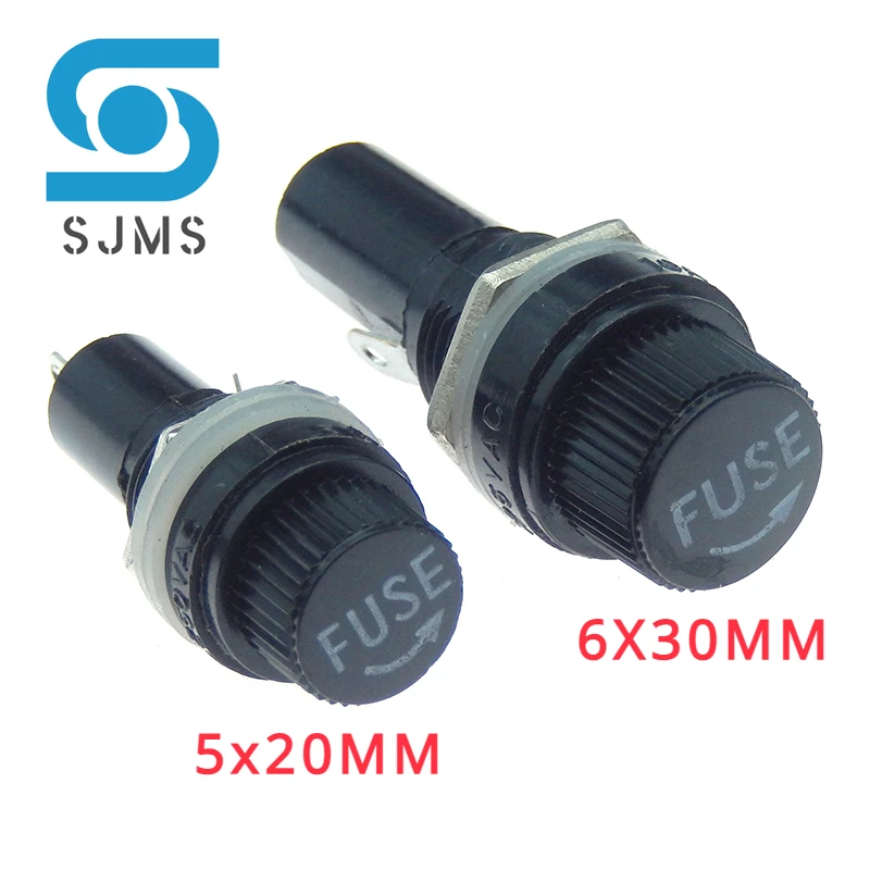 2/5PCS 5X20mm 6X30mm Fuse Holder Automobile Fuses Insurance Pipe Seat Panel Mounting Fuse Holder 12mm HRC BLX-1 6*30 5*20mm