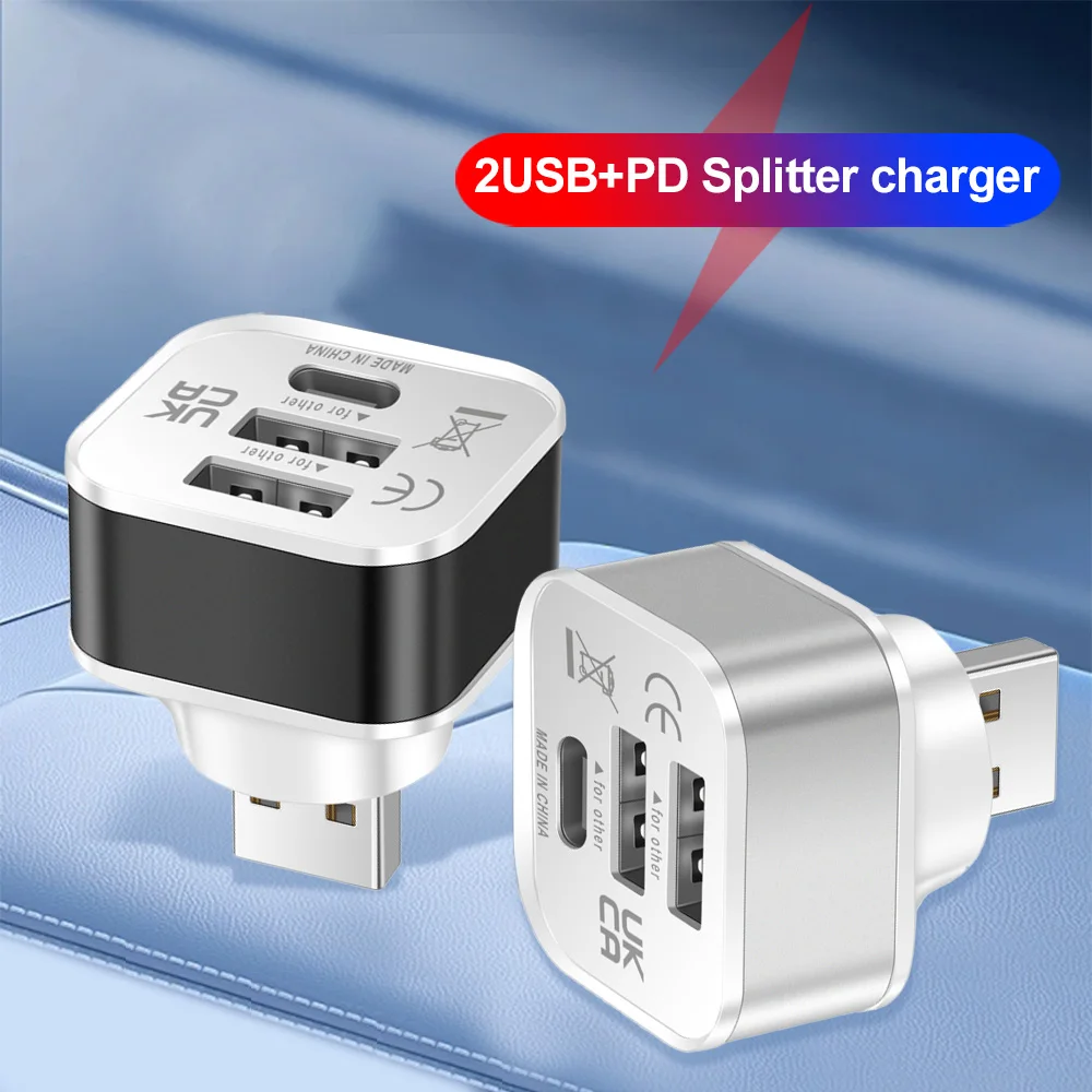 HUB USB 2.0 Adapter 3 Port USB Extender Quick Charge Multiple USB Splitter With Indicator Light For Macbook Computer Accessories