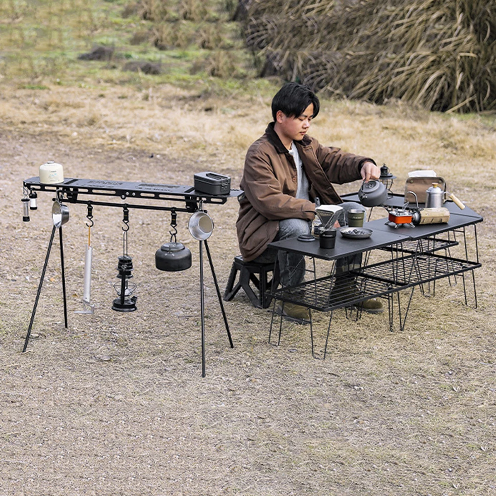 

Подставка для кемпинга, кронштейн, складная доска для штатива, высокопрочная изгиба с подвесным отверстием для барбекю, пикника, пешего туризма