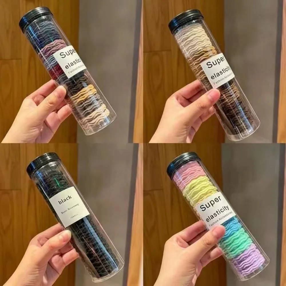 High Elastic Hair Rubber Bands 20Pcs Canned Set, Versatile Head Rope Practical Hair Accessories No Damage Hair