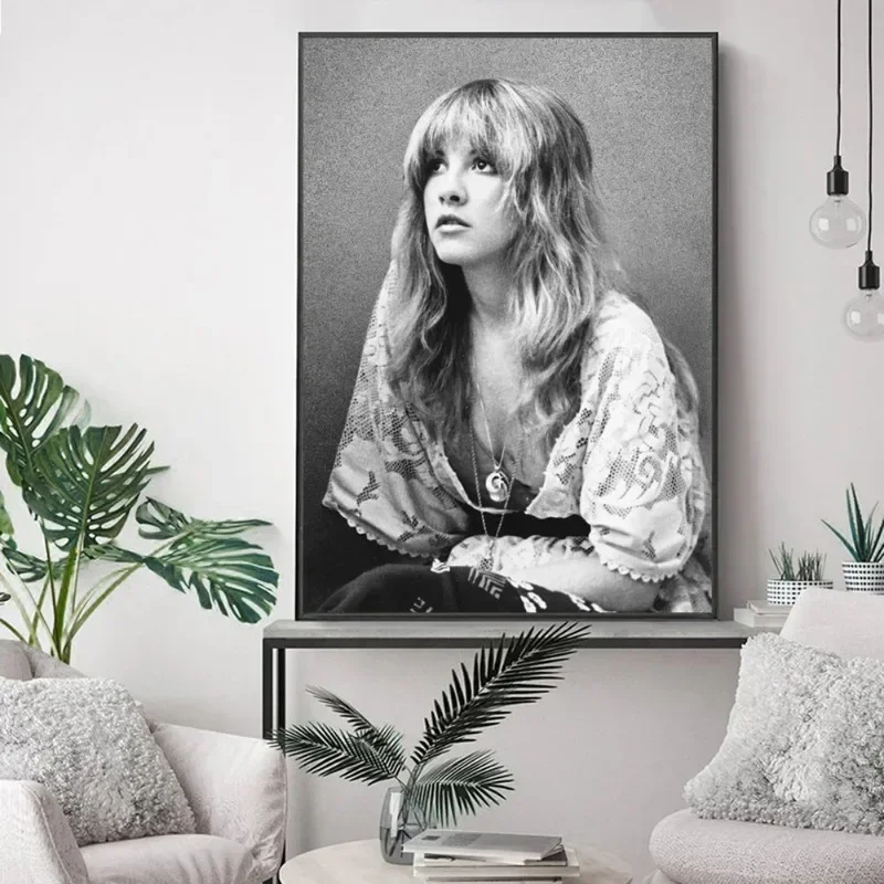 70s Rock Band Fleetwood Mac Music Album Cover Posters Stevie Nicks Portrait Canvas Painting Wall Art for Club Room Home Decor