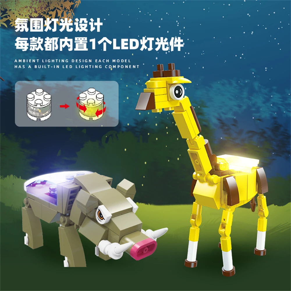 Animals Figures Underwater World Marine Hippocampus Shark Whale Seals Elephant Hippopotamus Penguin Building Blocks Bricks Toys