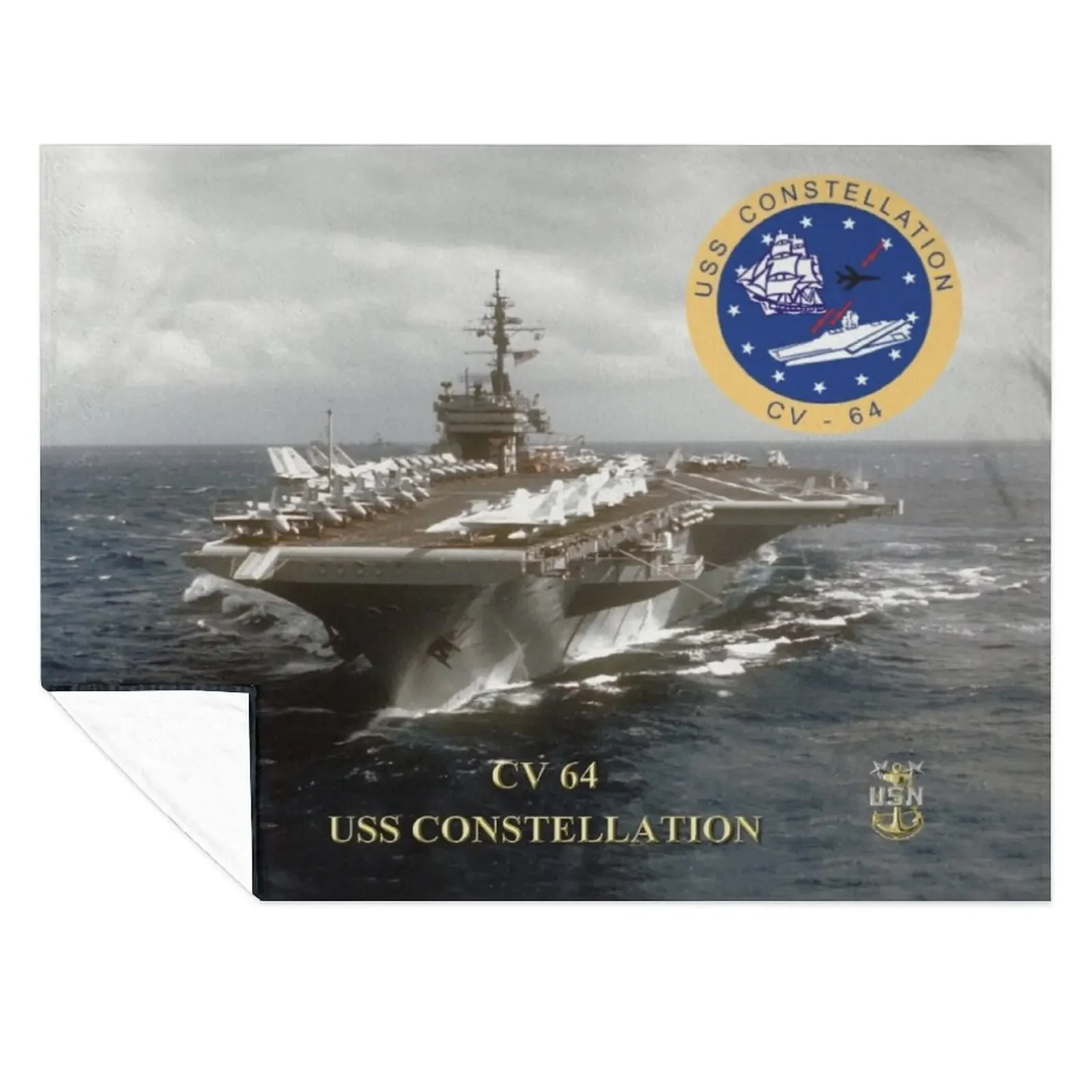 

CV-64 USS Constellation Throw Blanket Soft Big valentine gift ideas Personalized Gift Heavy Blankets