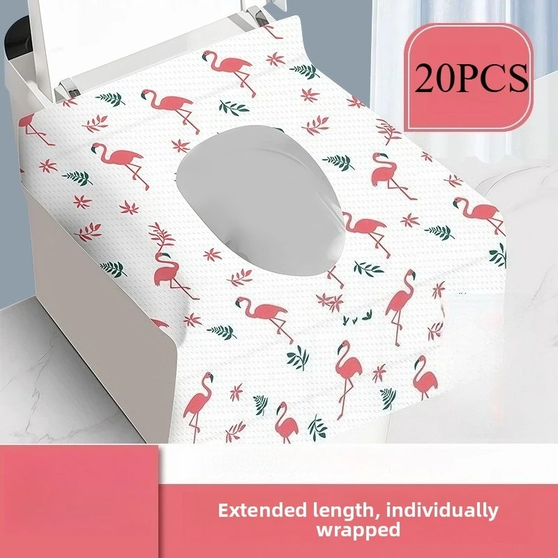 20pcs Disposable Toilet Seat Cover Cute Flamingo Design Toilet Seat Cover Travel Public Restrooms Sanitary Toilet Seat Cover
