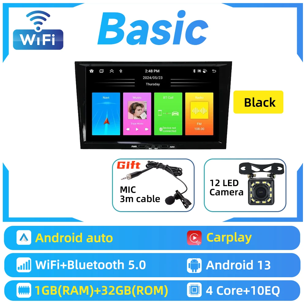 Carplay Autoradio 2 Din Android Radio GPS WIFI Auto Car Multimedia 8" Screen Stereo for Opel Corsa D 2007-2014 image 3