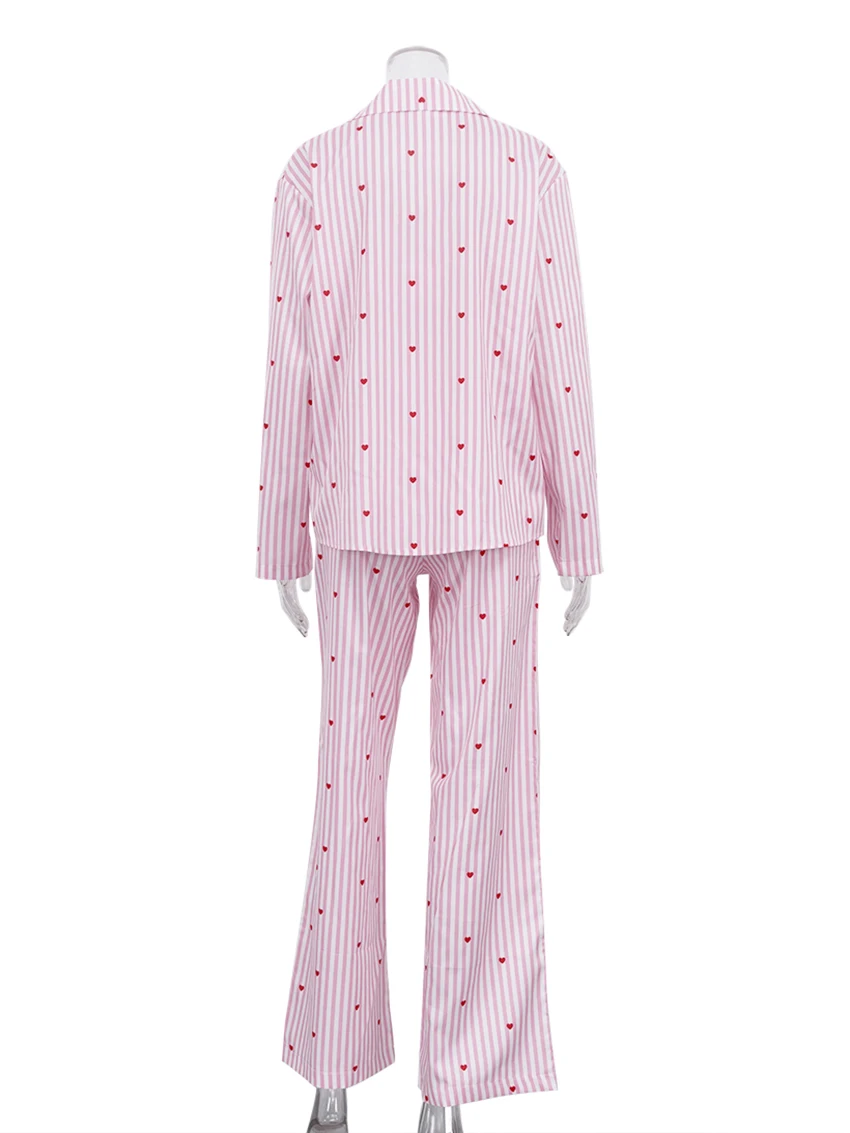 Marthaqiqi Printing Ladies Sleepwear 3 Piece Suit Long Sleeve Robe Turn-Down Collar Pajamas Lingerie Pants Female Sleepwear Set