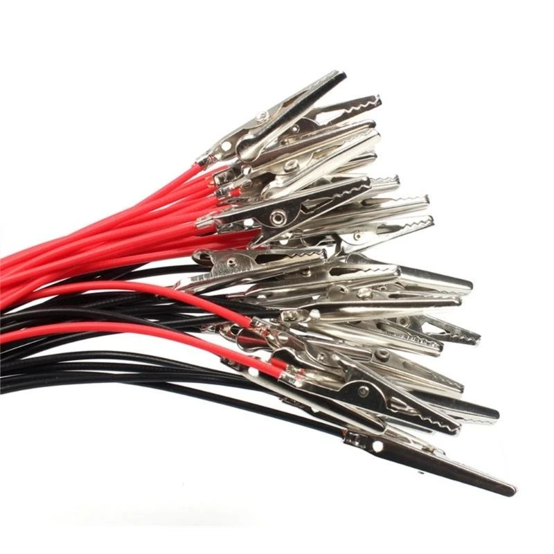 Set Of 10Pcs 23cm Long Clip Wires Electricity Experiment Testing Current Test Leads For School Labs