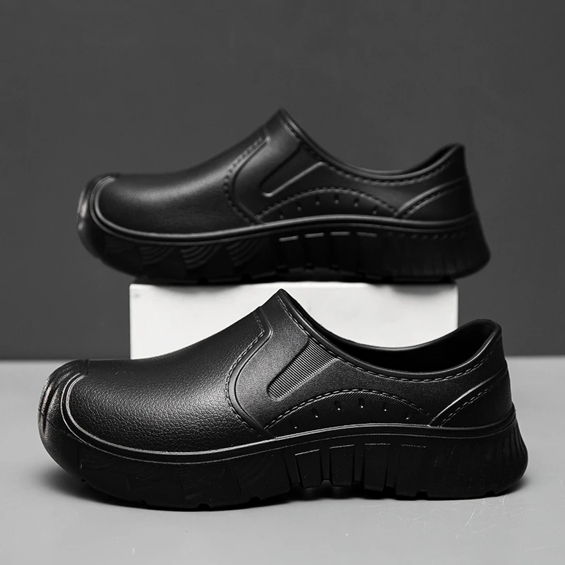 

Мужские туфли EVA Chef Shoes, нескользящие, маслостойкие, водонепроницаемые, больших размеров, повседневные лоферы, удобные для вождения, работы, кухни.