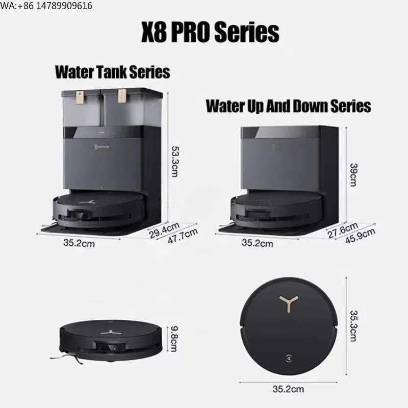 

Умный робот-пылесос Ecovacs X8 Pro Plus с ИИ, автоматической сушкой и бесщеточным двигателем для автоматического удаления грязи