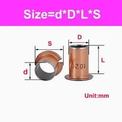 SF-1F Type Flanged Oil-Free Self-Lubricating Composite Copper Sleeve Sleeve Stepped Flange Bearing M16-M35