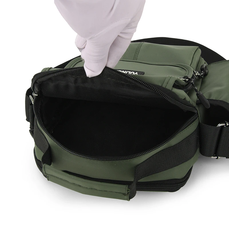 Sportliche quadratische Umhängetasche für Herren – Robuste, weiche Umhängetasche im College-Stil mit multifunktionalen Taschen – Detail 19