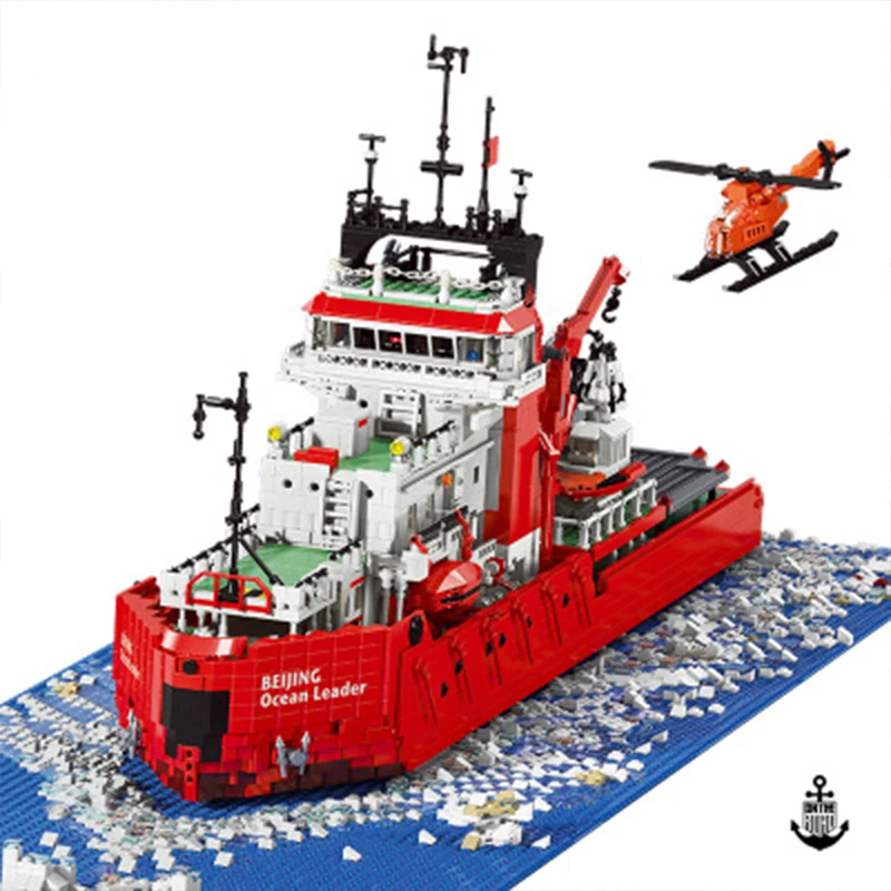 

New Beijing Ocean Leader Icebreak 6000PCS Building Block Bricks Antarctic Research Ship Model Toys for Kids Christmas Gifts