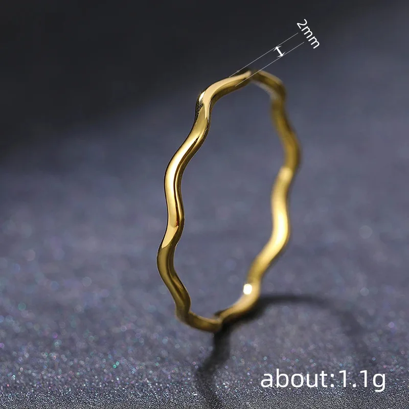 Minimalist Sea Wave Rings Light Luxury Elegant Fashion Couple Rings For Women Jewelry Wedding Trendy Gifts