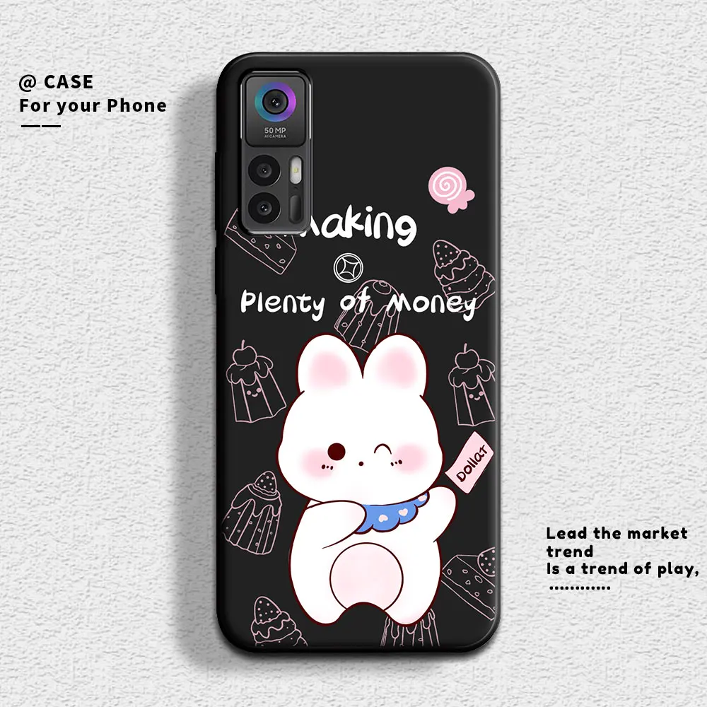 For TCL 30 SE 30E 30 5G Case Cute Panda Flower Soft Silicone Couple Phone Case For TCL 30 Plus Protect Shockproof Cartoon Cover