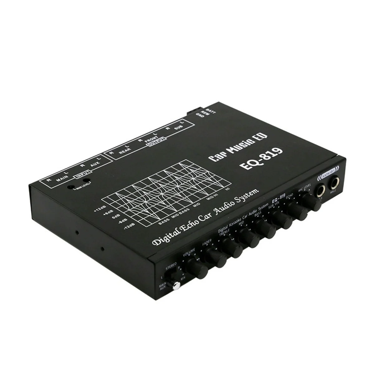 EQ-819 Car Equalizer Multifunctional Car Audio EQ Tuning Crossover Amplifier Parametric Equalizer Car Audio Equalizer