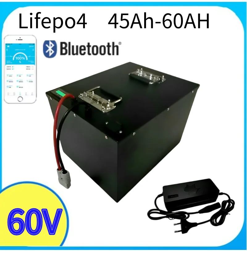 Akumulator litowo-żelazowo-fosforanowy (LiFePO4) 40Ah 60V 45Ah 50Ah 60Ah do mini trójkołowego roweru elektrycznego dla dorosłych o mocy 3000W i pojazdów elektrycznych z osłoną.