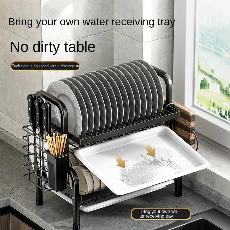 

Kitchen Dishes Drain Rack Multi-function Rack Sink Tableware Organizer Storage Over The Sink Dish Drying Rack