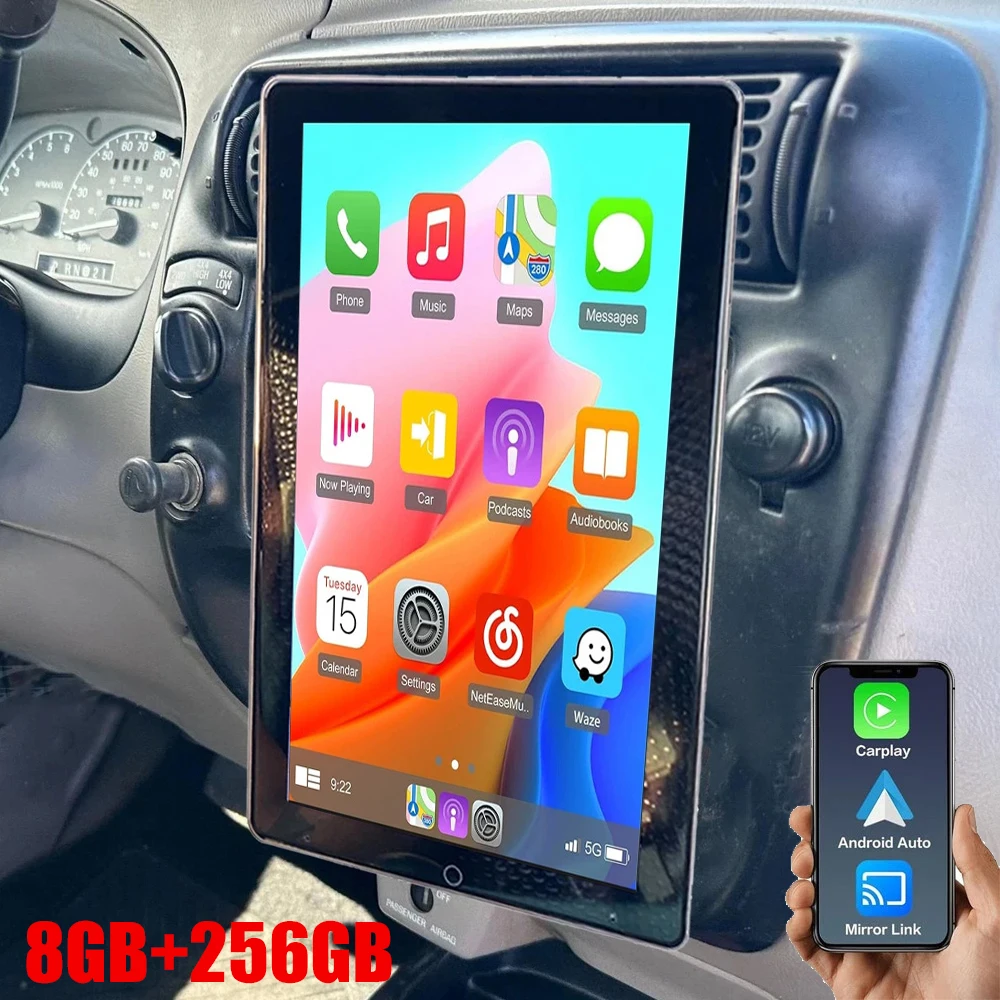Android 15 Stereo Carplay Auto Rotatable Vertical Car Radio 10