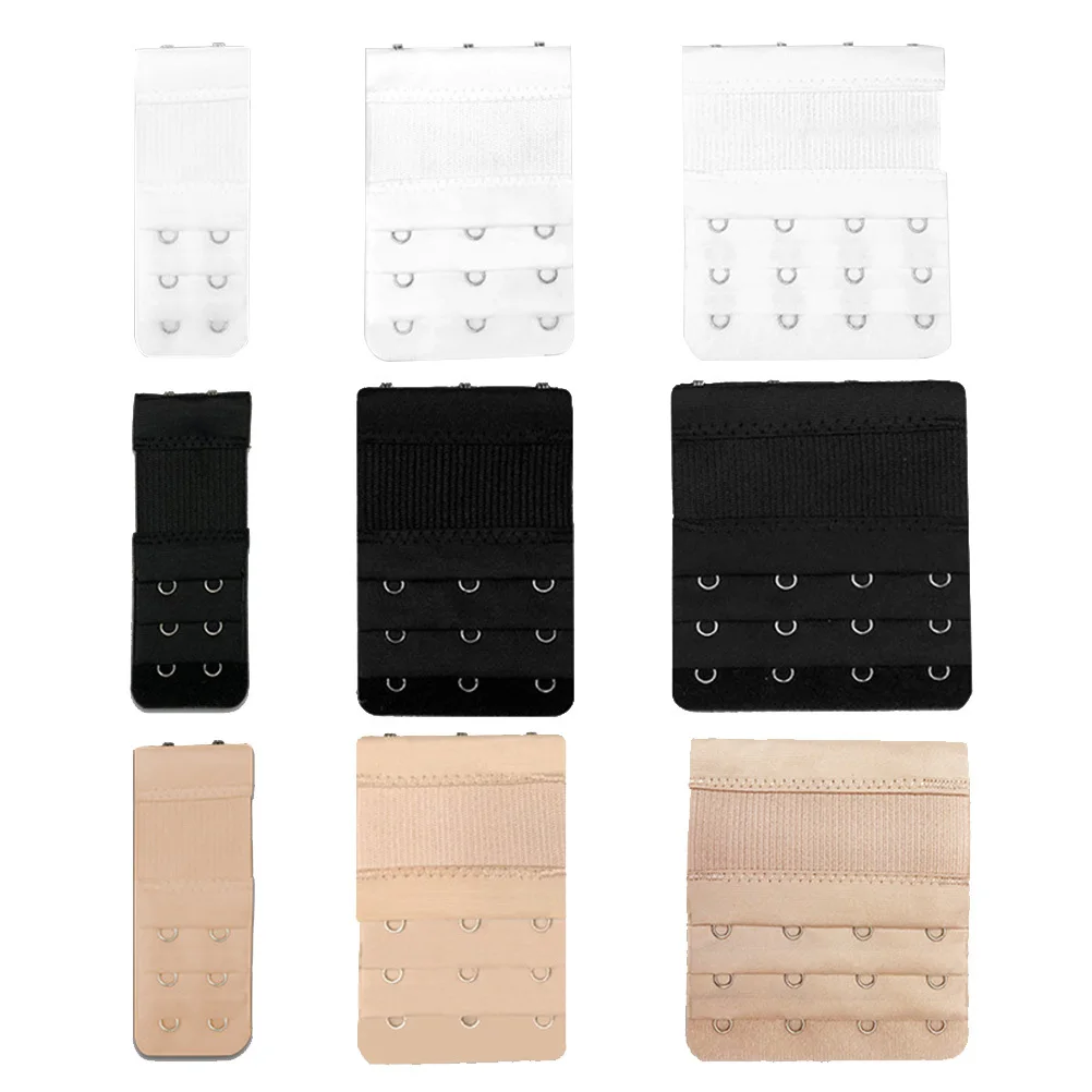9Pcs Bra Clasp Extenders 3 Rows Washable Nylon Underwear Buckle for Bigger Fit Adjustable Support during Pregnancy Or Weight