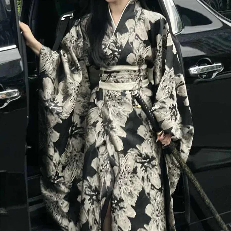 

Japanese Anime Cosplay Costumes Kimono RobeYukata Uniform Outfit Gothic Dark Kimono Jigoku Shoujo Enma Ai Maid Dress Women 2026