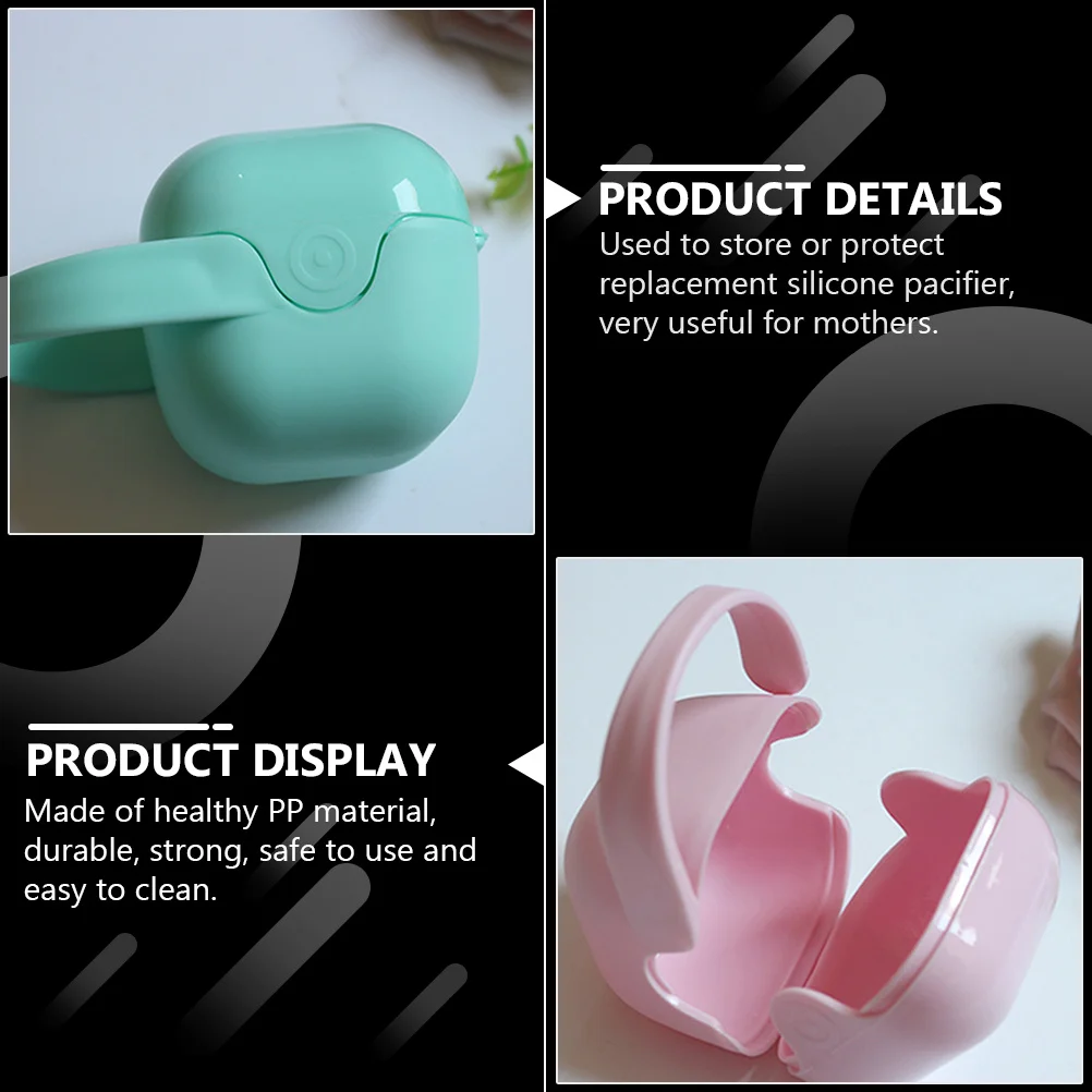 

2Pcs Portable Baby Pacifier Storage Case Silicone Infant Pacifier Box Dustproof Protective Holder Easy Clean Storage Container
