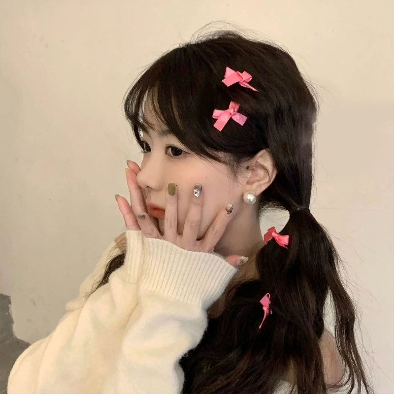 2 Buah Jepit Rambut Pita Busur, Jepit Rambut Pita Kecil, Jepit Rambut Busur Pengikat Pita Rambut Perancis Aksesori Rambut