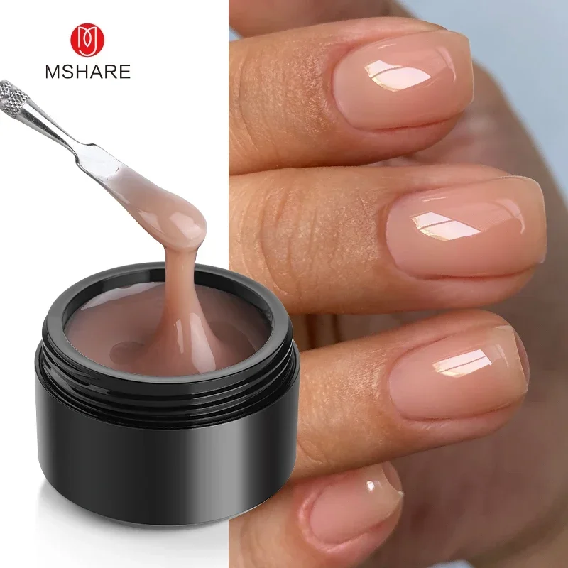 MSHARE 50 ml Natural Nails Gel Builder Nalil Tpo Free Selbstnivellierendes Gel für die Nagelverlängerungskonstruktion Pink Shade UV-LED-Gel