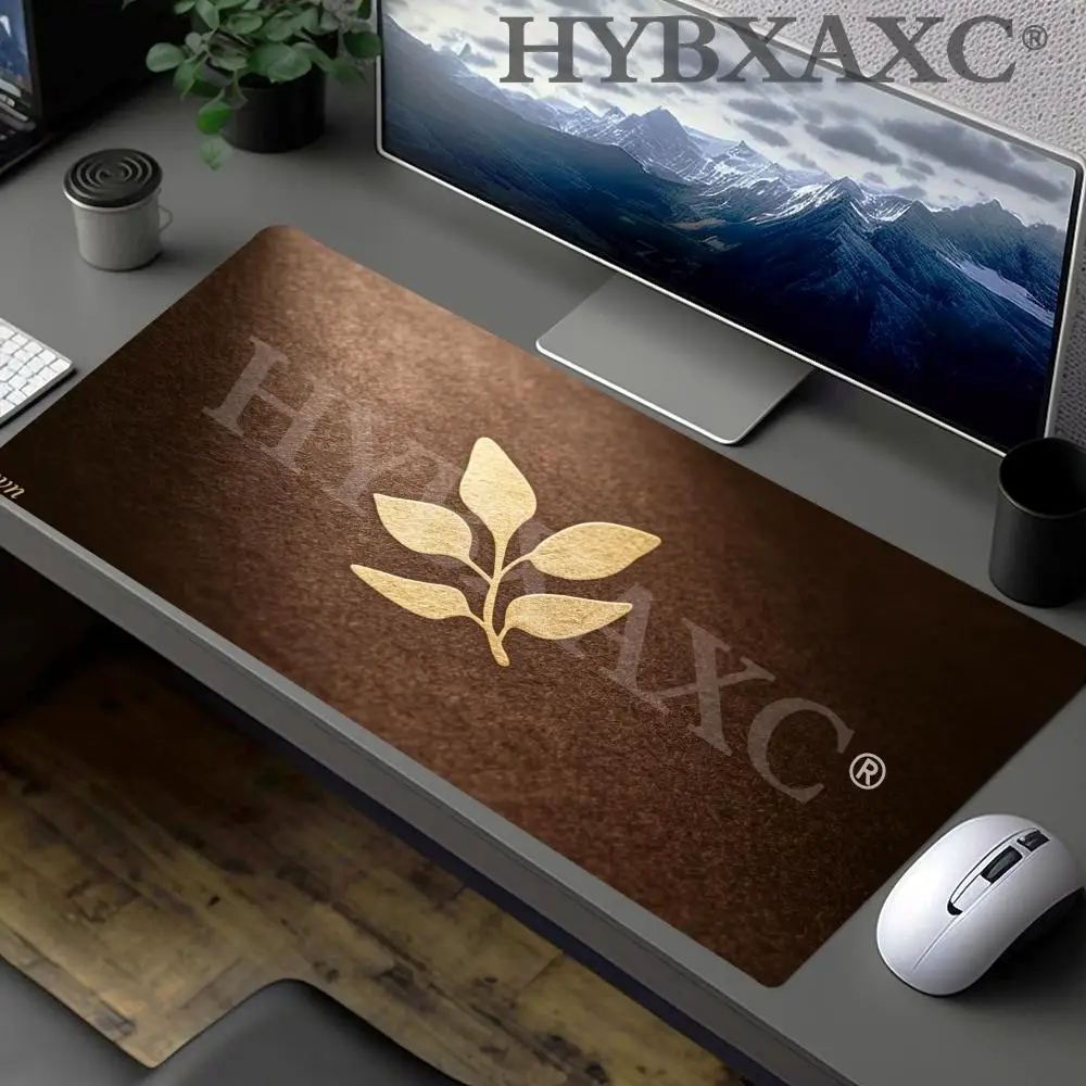 

HYBXAXC Minimalist Gold Leaf Large Mouse Pad Non Slip Rubber Desk Mat Waterproof Gaming Keyboard Pad for Office Home