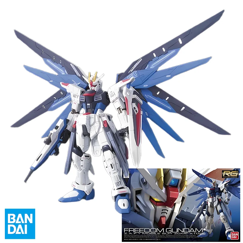 

BANDAI RG 1/144 ZGMF-X10A Freedom Gundam Action Figures Z.A.F.T Mobile Suit Gundam SEED Anime Model Kit Toys for Boys Collection