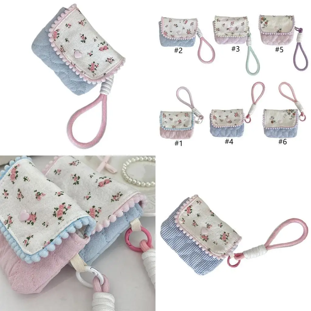 

D46D Lightweight Cotton Flower Patterned Camera Case Storage Coin Purse for Women