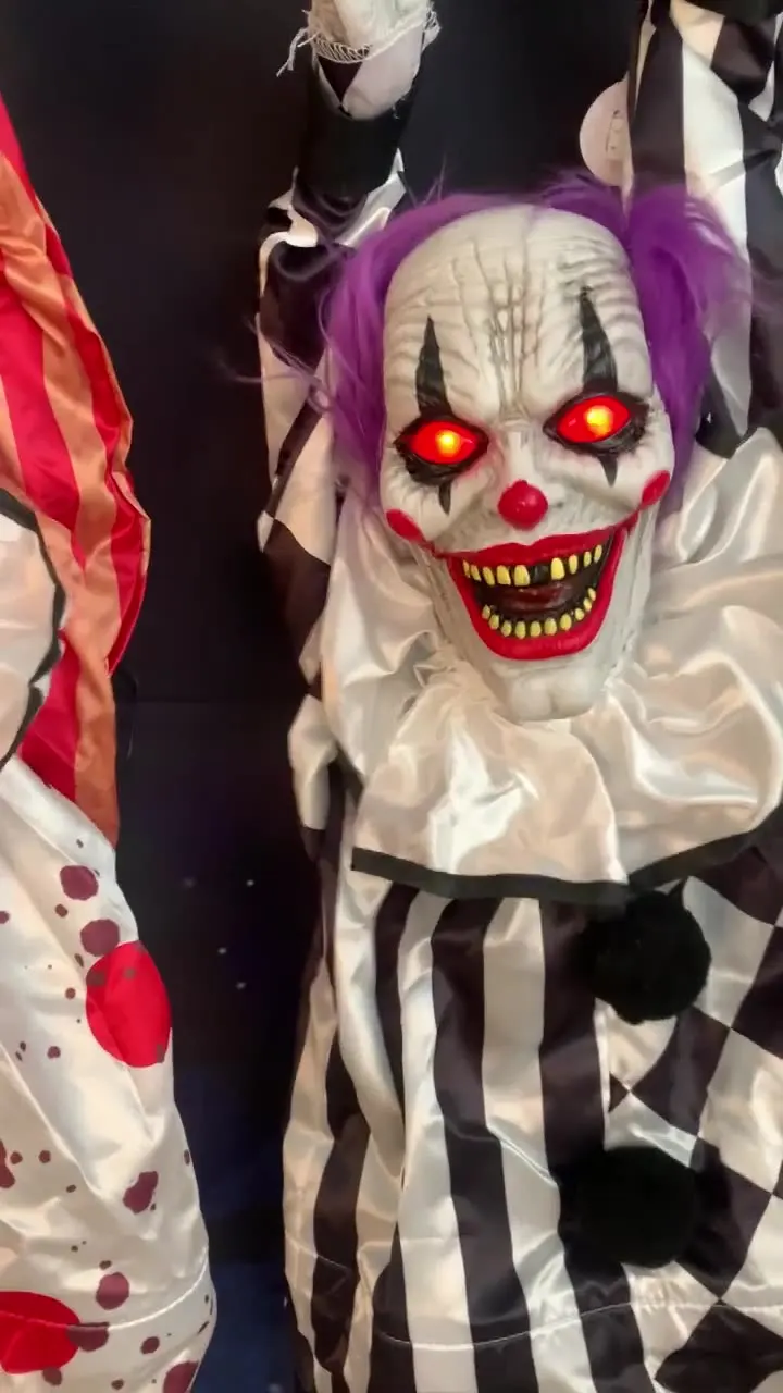 

Halloween Animatronics Decoration Hanging Clown Nurse Voice Control Electric Outdoor Scary Clearance Horror Haunted House Props