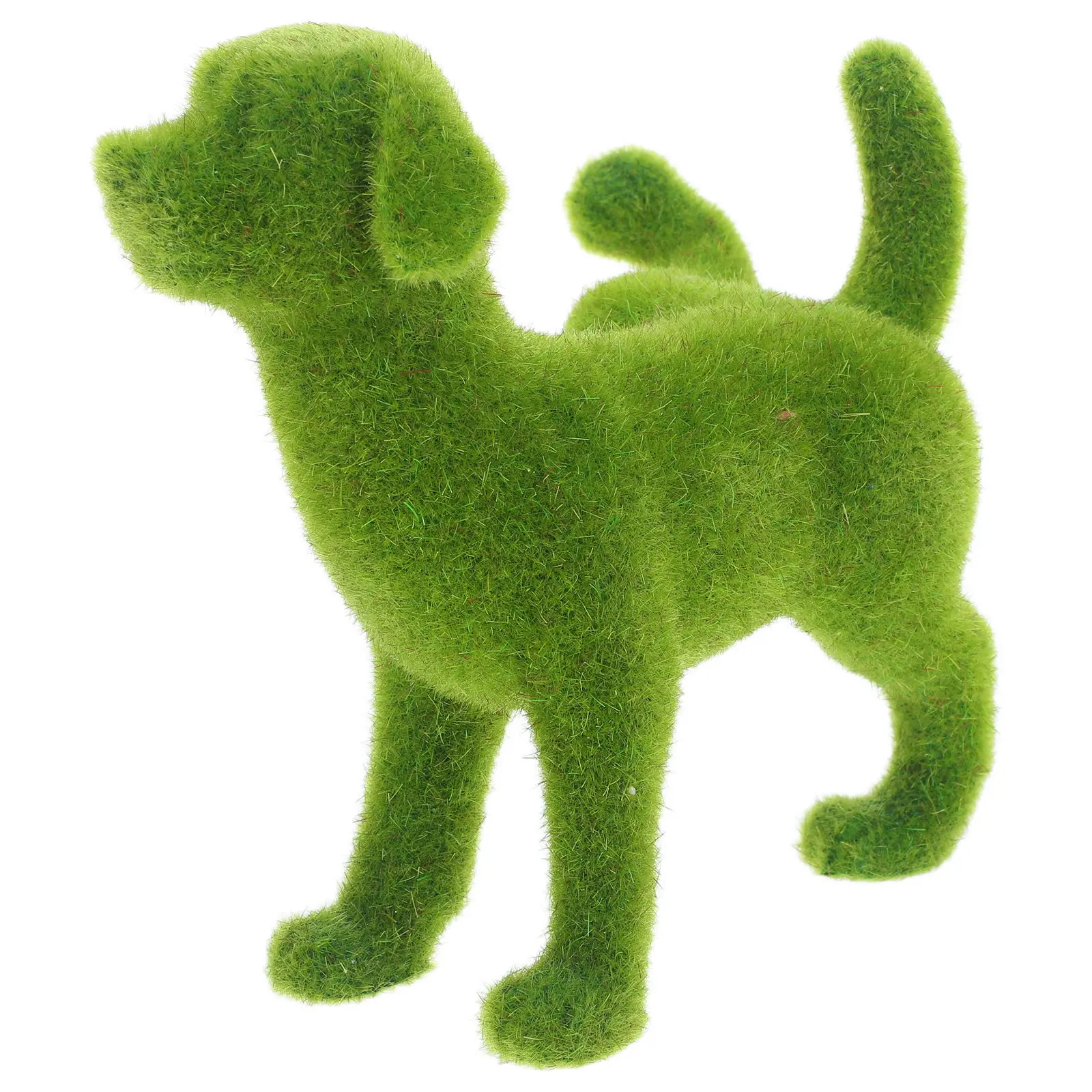 

Зеленая флокированная статуэтка собаки в европейском стиле, уличный садовый декор, всепогодная, реалистичная, для газона, двора, балкона