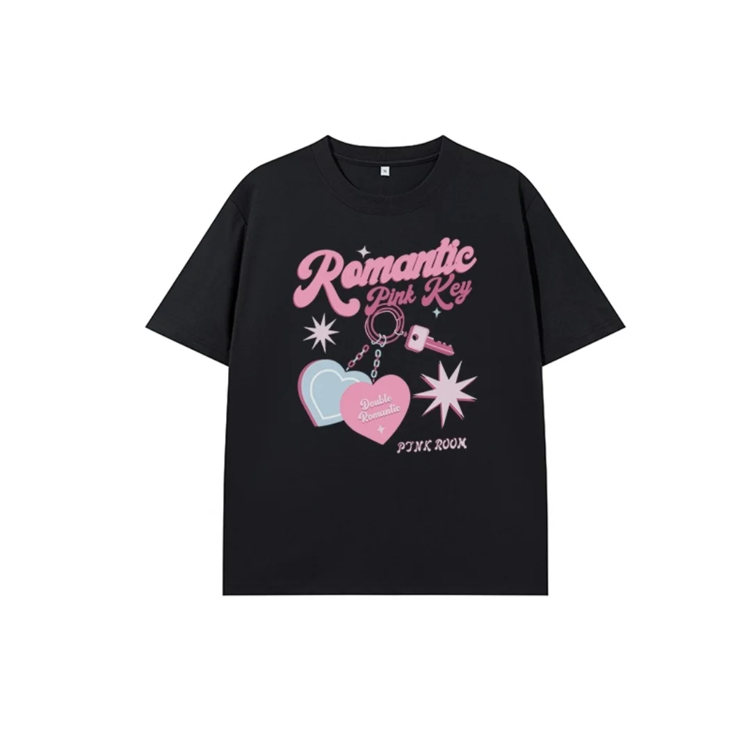 Футболка с рисунком в студенческом стиле, летняя модная футболка для отдыха, высококачественная универсальная дышащая мужская и женская футболка из чистого хлопка Y2K