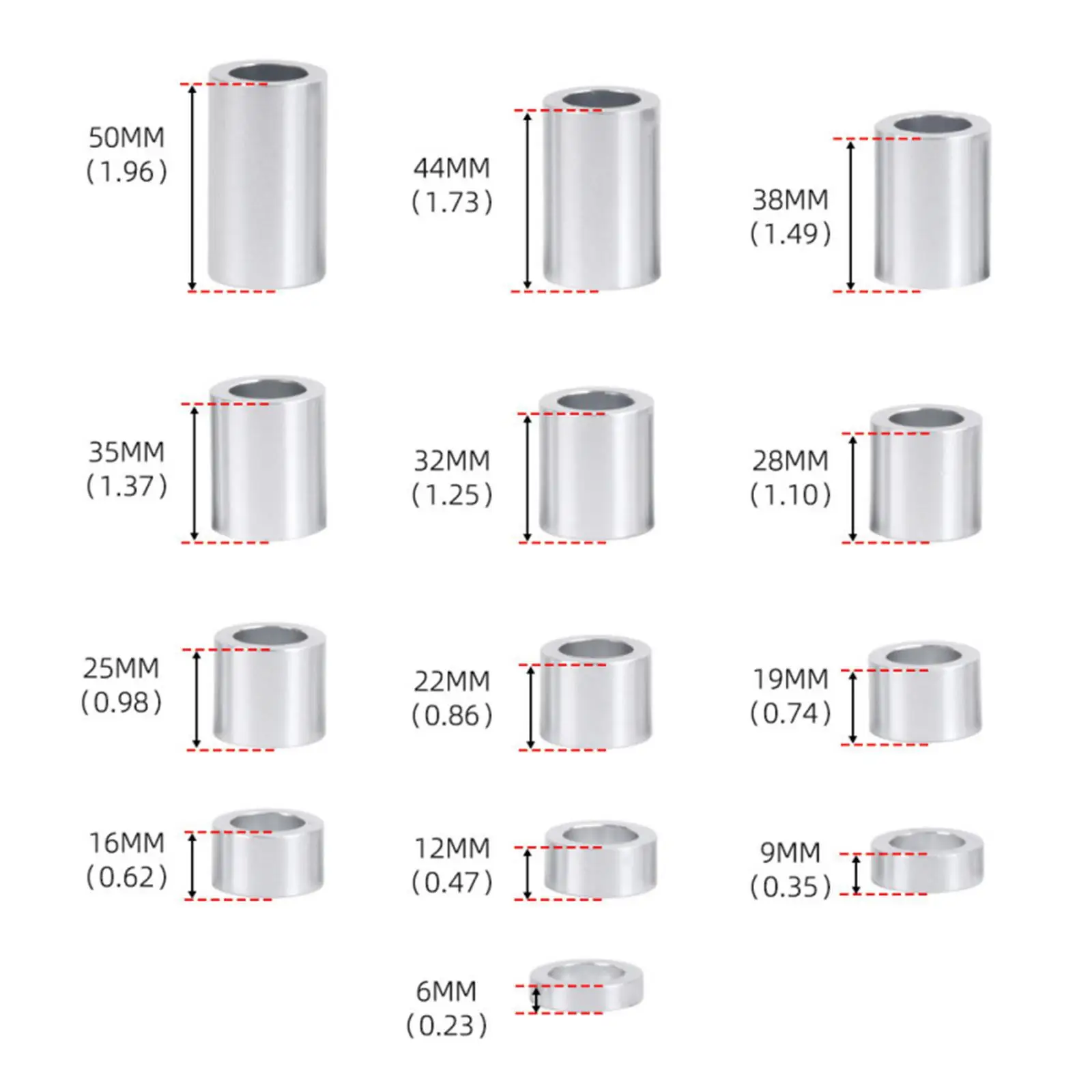 

Wheel Axle Spacers Kit Portable Aluminum Alloy Motorcycle Axle Spacer Universal Accessories for Mini Bike and Dirt Bike