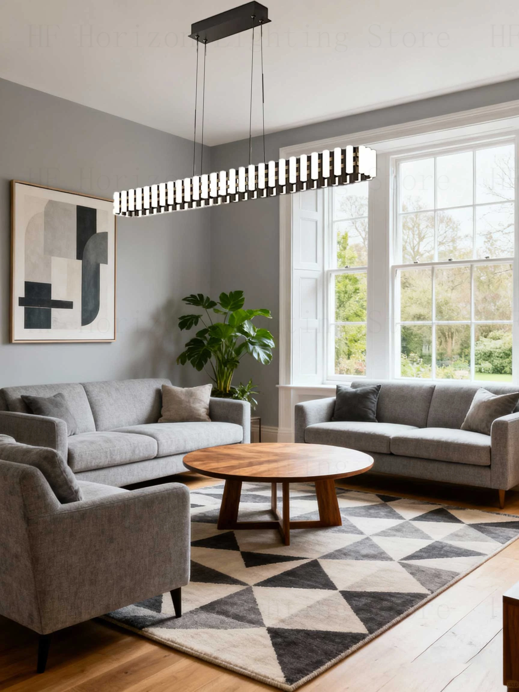 

Contemporary Long Strip Suspension Lights LED for Living Room Bar Counter Restaurant Hotel Interior Decorative Hanging Lamps