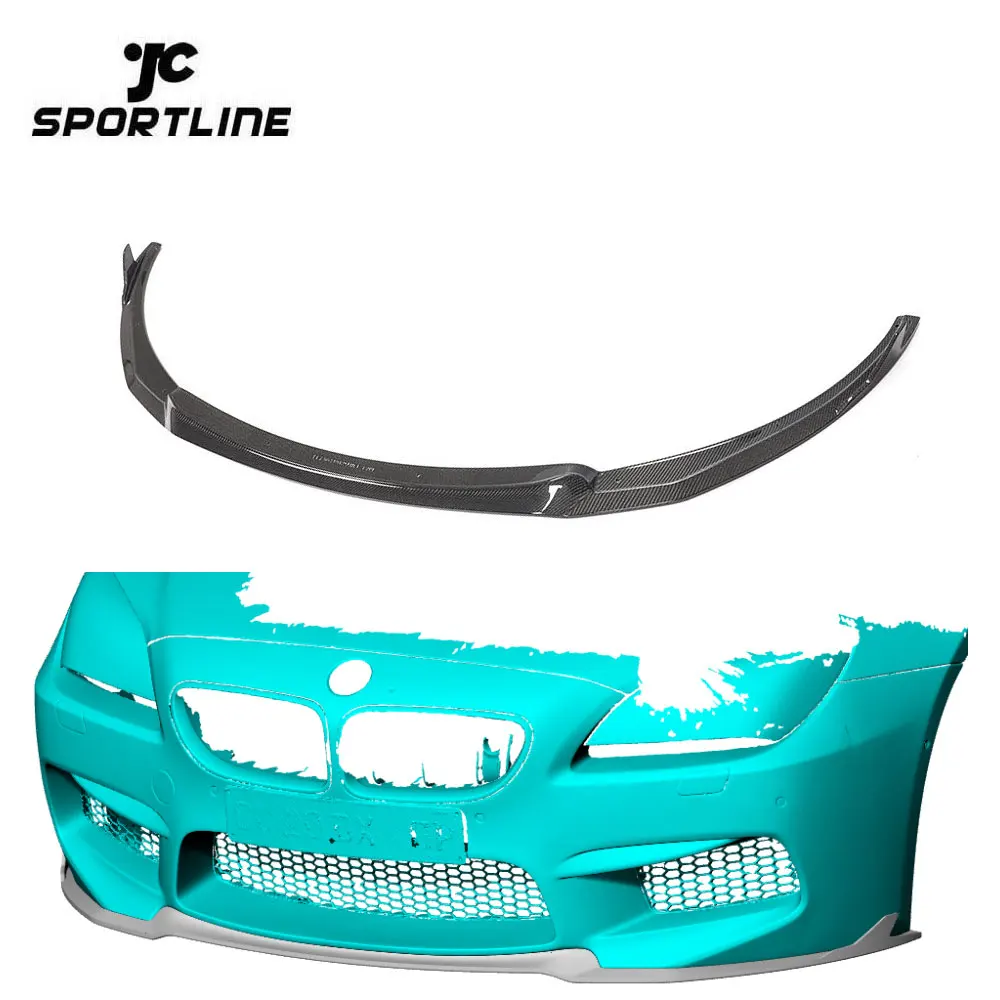 JCSportline Carbon Fiber F06 F12 F13 Front Lip Splitter For BMW 6 Series M6 Gran Coupe 2013-2016