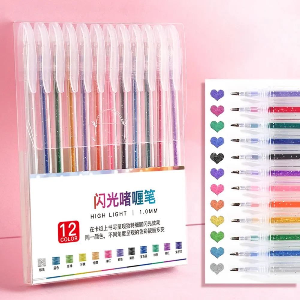 مجموعة أقلام جل لامعة حبر متدفق لتقديم هدايا العطلات