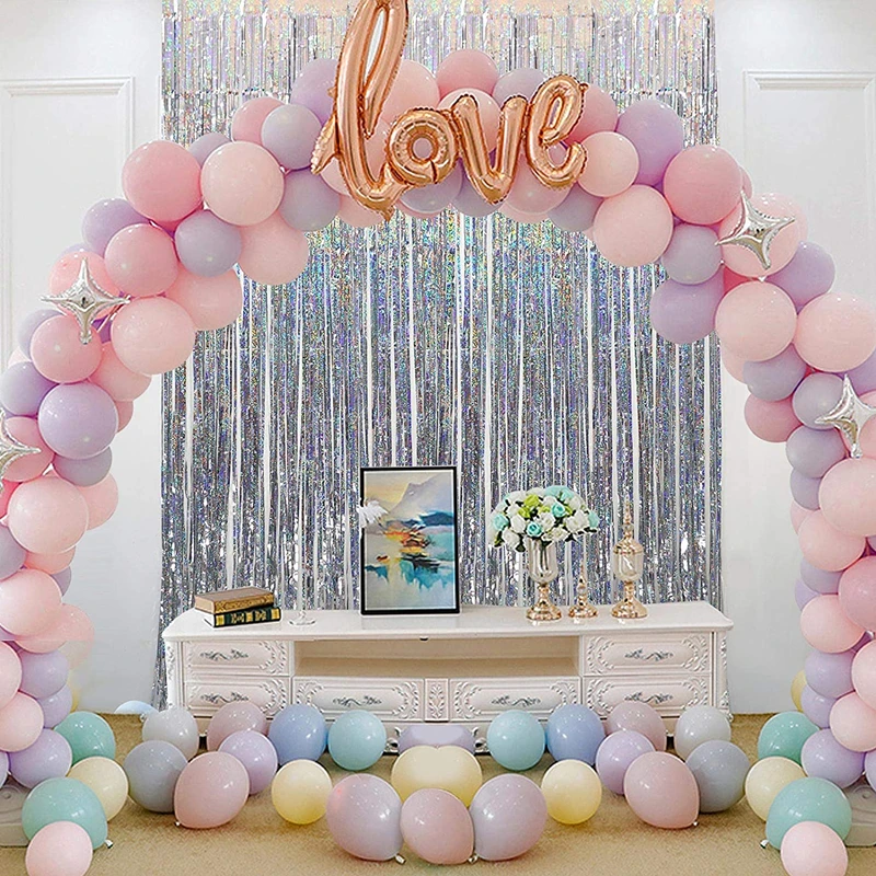 4/2/1Pack Gold Foil Curtain Fringe Pink For Backdrop Party Back Drop Photo Booth Wedding Graduations Birthday Christmas Event