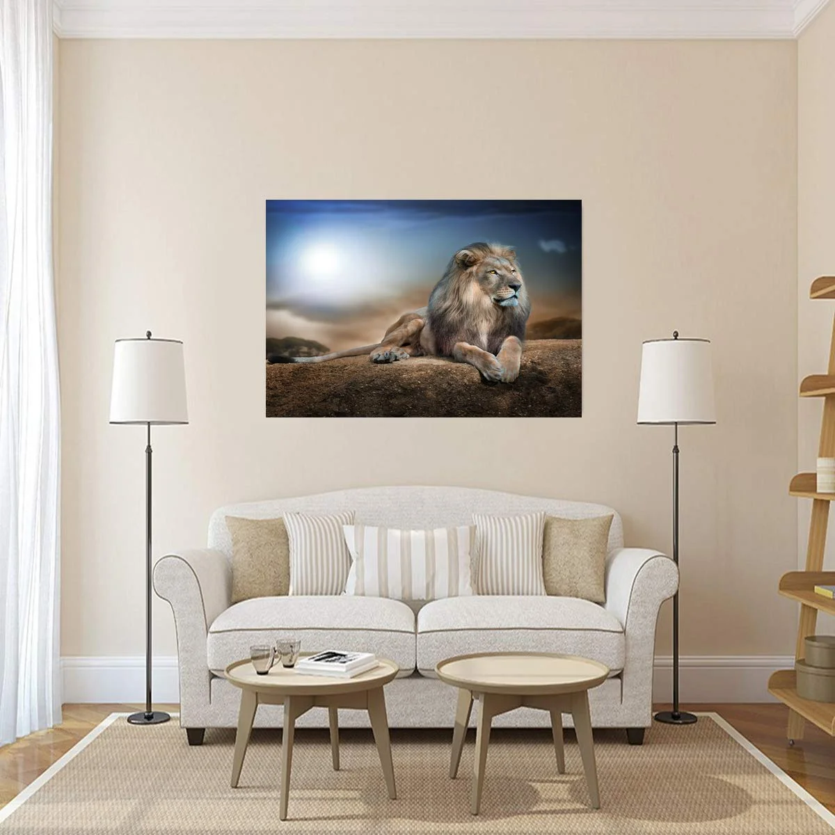 الأسد قماش يطبع جدار الفن الحيوان العالم سلسلة المشارك الفن الحديث اللوحة لغرفة المعيشة غرفة نوم ديكورات المنزل غير المؤطرة #4