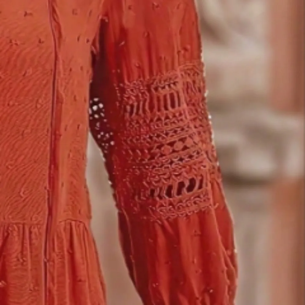 حجم كبير المرأة طويلة الأكمام الخامس الرقبة بلون زر الدانتيل قميص أعلى المرأة الربيع/الخريف أزياء الترتان نمط قميص #5