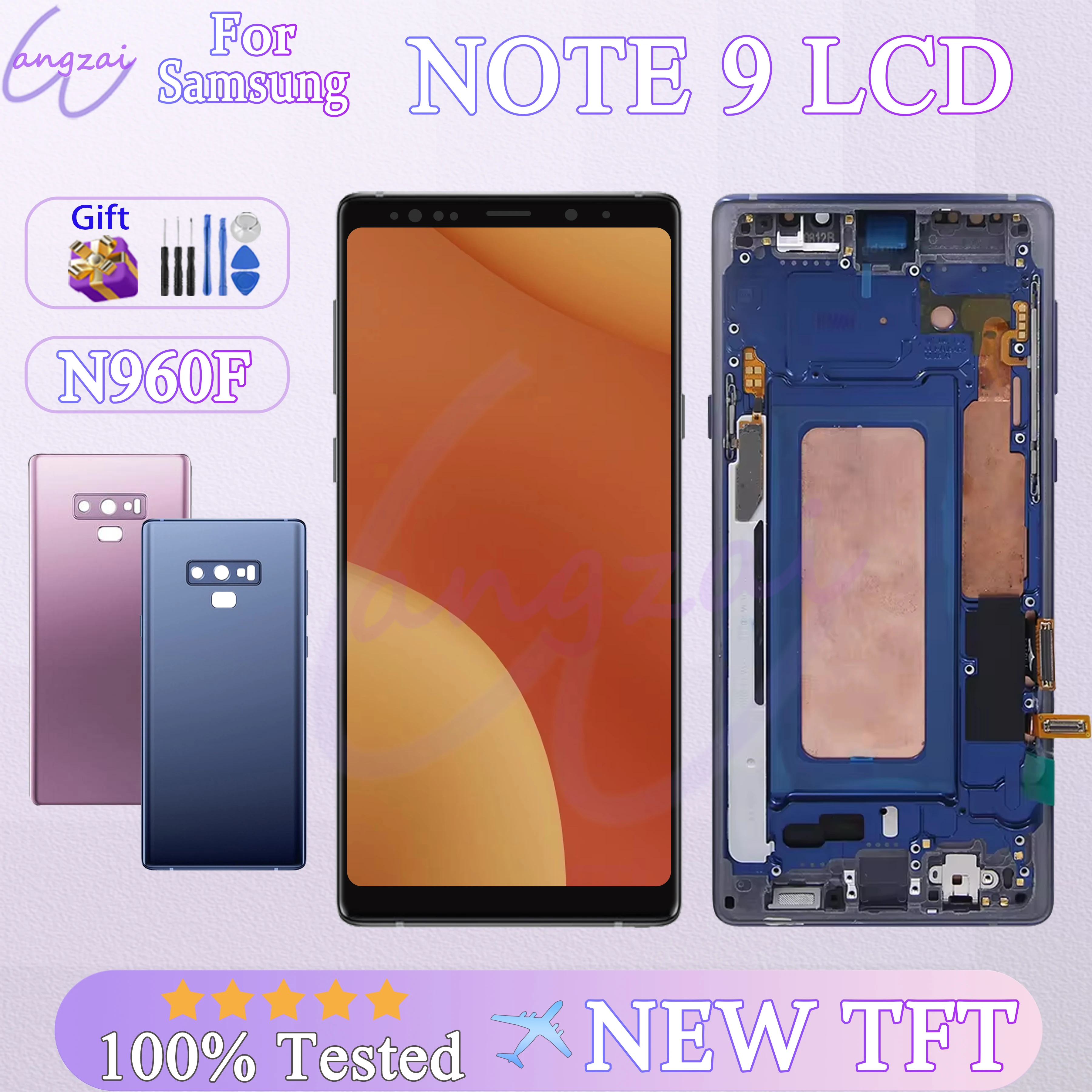 100% Work TFT For Samsung Galaxy Note 9  Screen Lcd N960F N960 SM-N960F/DS N960n Display Touch Screen Digitizer No Fingerprints