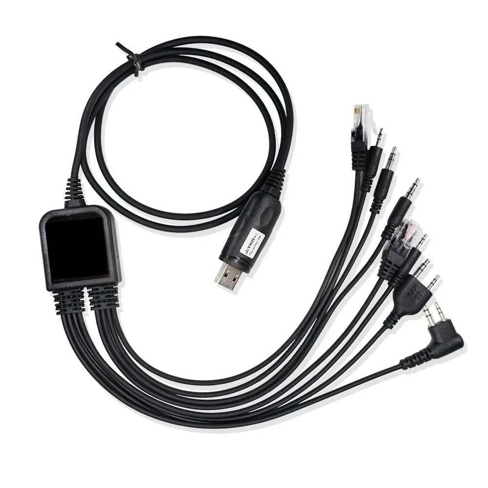 8 in 1 USB Programming Cable for Baofeng Kenwood TYT QYT  Motorola AXU4100 Yaesu icom Walkie Talkie Radio Car Radio CD Software