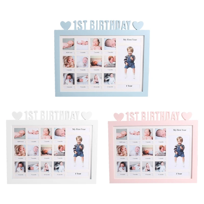 

for Creative First Year Photo Moment Baby Frame DIY 0-12 Month Picture Display Plastic Collage Frame for Mom Parents