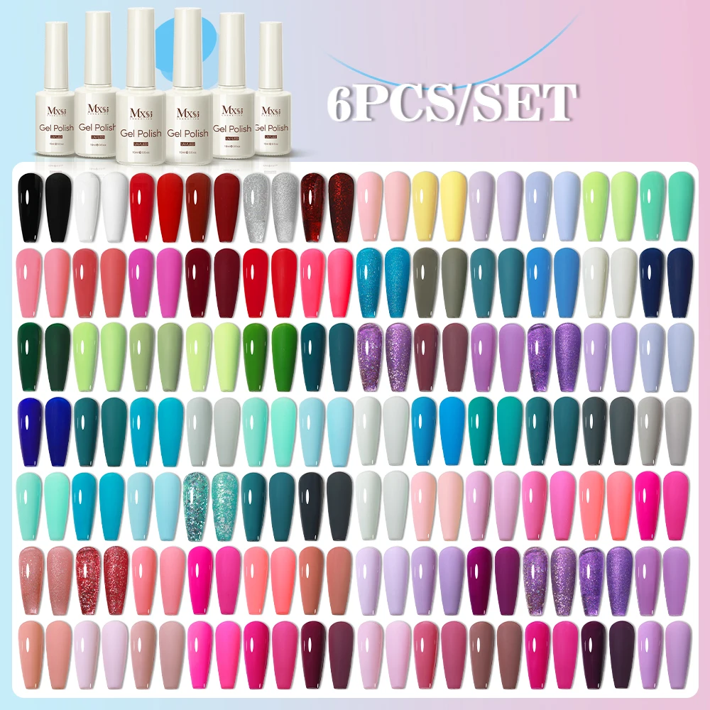 

6 шт./компл., 132 цвета, 15 мл, набор гель-лаков для ногтей, принадлежности для ногтей, полуперманентный набор для дизайна ногтей, маникюр, УФ-лак с цветной доской