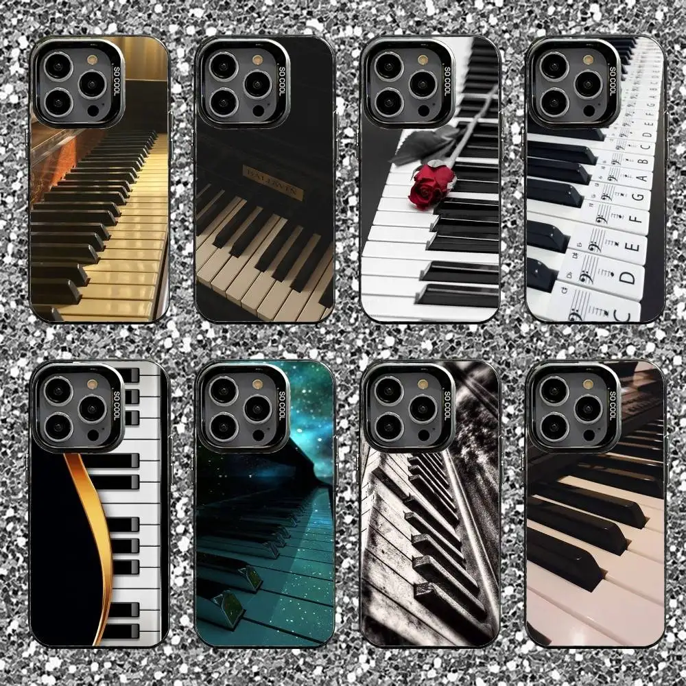 

Piano Keyboard Phone Case For iPhone 16,15,14,13,12,11,Pro,XS,Max,Plus,Mini,SE Black Candy Matte Shockproof Cover