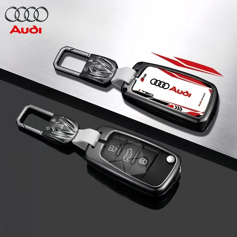 

Alloy+Leather Car Key Case Suitable for Audi A1 A3 A4 8P 8L 8V A5 B6 B7 A6 A7 C5 C6 Q3 Q5 Q7 4F S3 S4 S6 Rs3 Tt Car Accessories