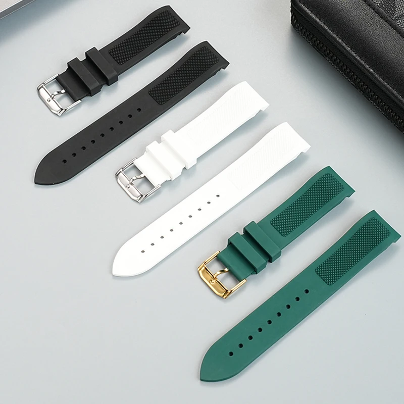 アーク型フッ素ゴムストラップティソ腕時計 1853 T41 リロック機械式スポーツ防水ゴムブラックブルー時計ストラップ 19 ミリメートル