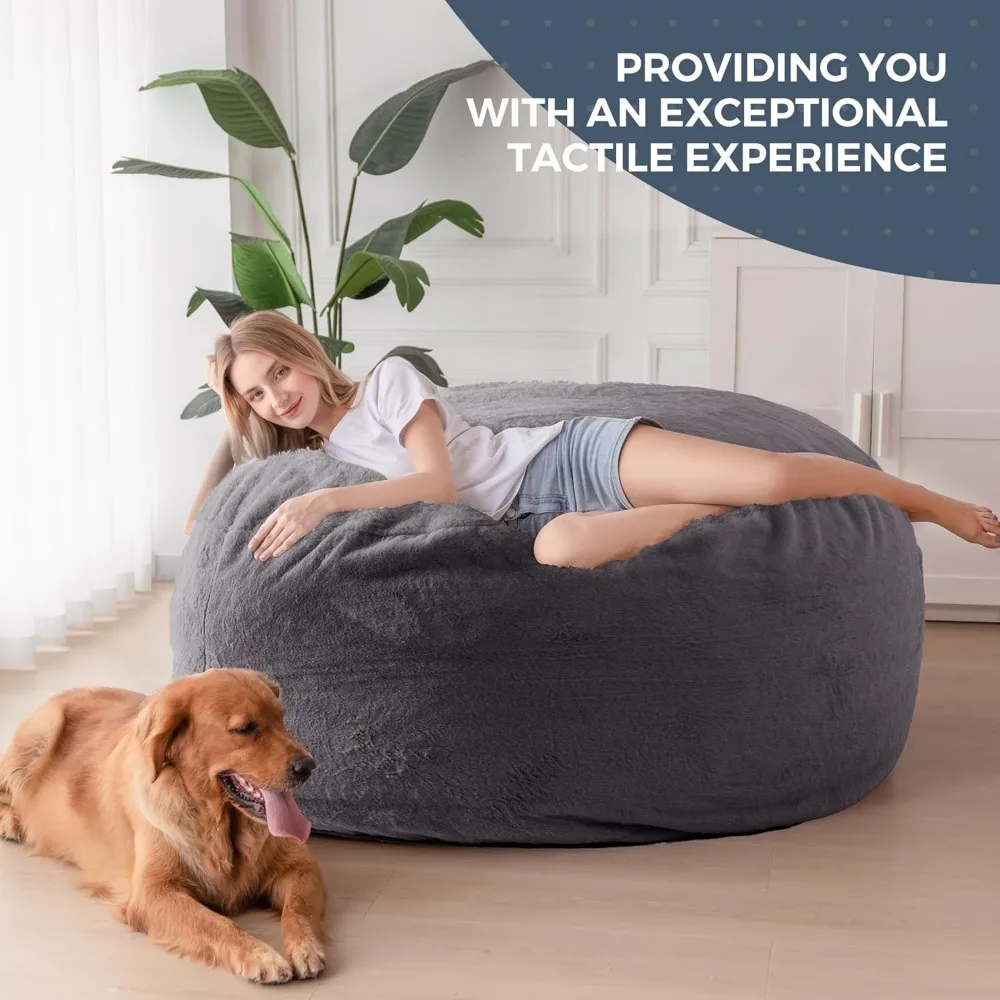 MAXYOYO Giant Bean Bag Chair Bed for Adults, Convertible Beanbag Folds from Lazy Chair to Floor Mattress Bed, Large Floor Sofa