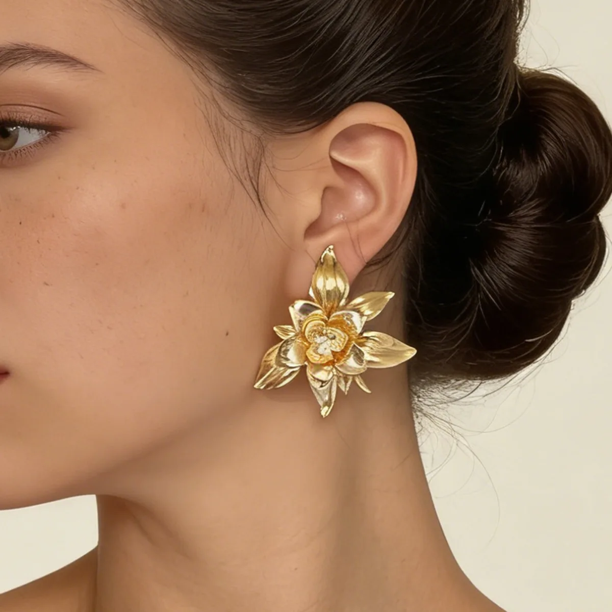 

ZAA Charms Women Jewelry Trendy Embossed Metal Flower Drop Stud Earrings Holiday Party Statement Accessories Gifts
